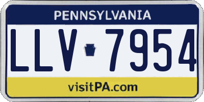 PA license plate LLV7954