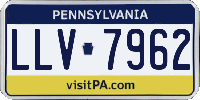 PA license plate LLV7962
