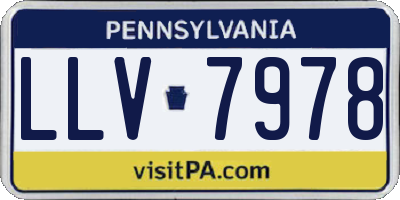 PA license plate LLV7978