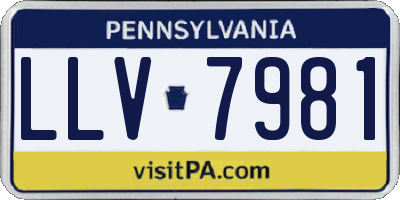 PA license plate LLV7981