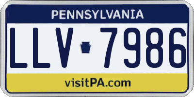 PA license plate LLV7986
