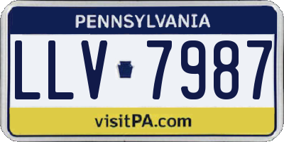 PA license plate LLV7987