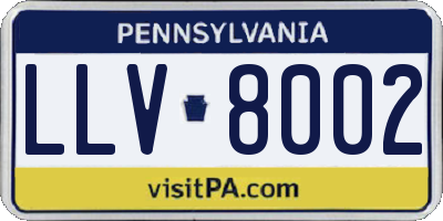 PA license plate LLV8002