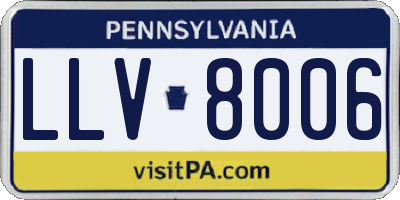 PA license plate LLV8006