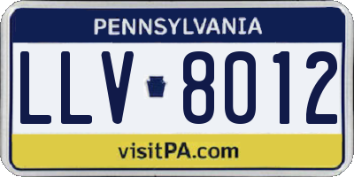 PA license plate LLV8012