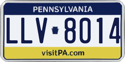 PA license plate LLV8014