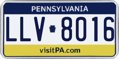 PA license plate LLV8016