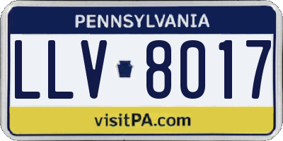 PA license plate LLV8017