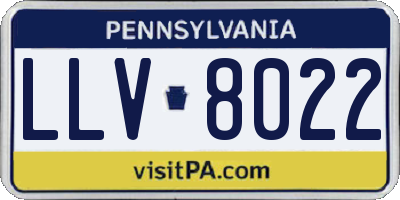 PA license plate LLV8022