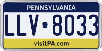 PA license plate LLV8033