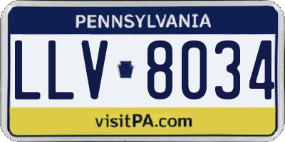 PA license plate LLV8034