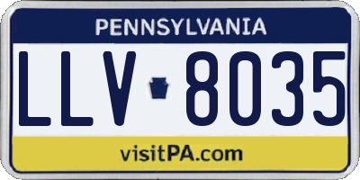 PA license plate LLV8035