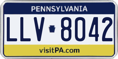 PA license plate LLV8042