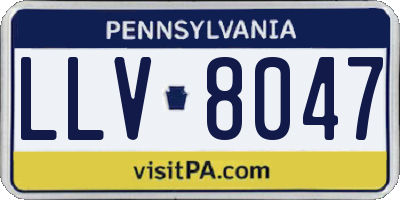 PA license plate LLV8047