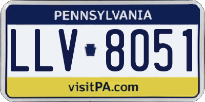 PA license plate LLV8051
