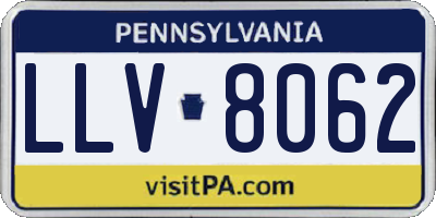 PA license plate LLV8062