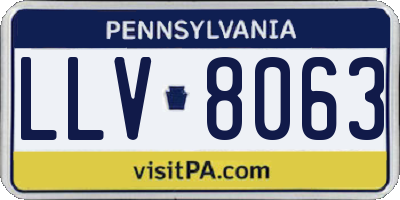 PA license plate LLV8063
