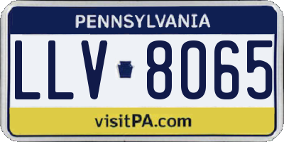 PA license plate LLV8065