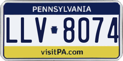 PA license plate LLV8074