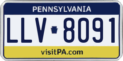 PA license plate LLV8091