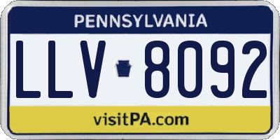 PA license plate LLV8092