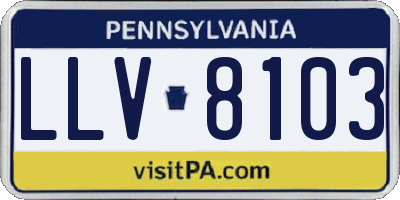 PA license plate LLV8103