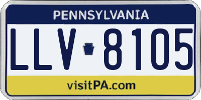 PA license plate LLV8105