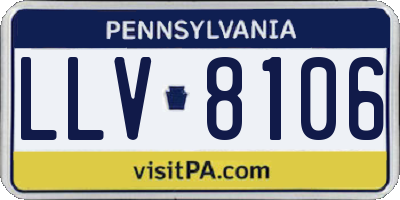 PA license plate LLV8106