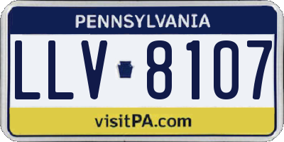 PA license plate LLV8107