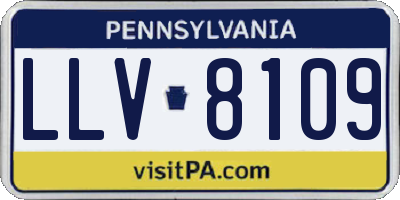 PA license plate LLV8109
