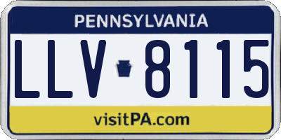 PA license plate LLV8115