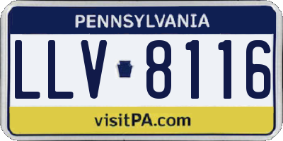 PA license plate LLV8116