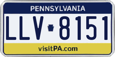 PA license plate LLV8151