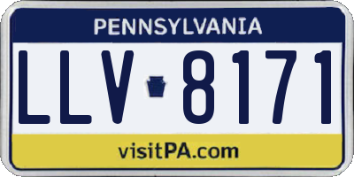 PA license plate LLV8171