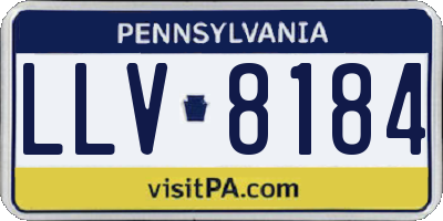 PA license plate LLV8184