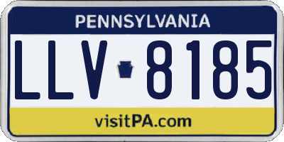 PA license plate LLV8185