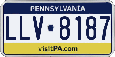 PA license plate LLV8187