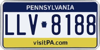 PA license plate LLV8188