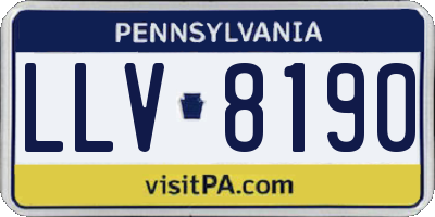 PA license plate LLV8190
