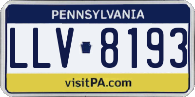 PA license plate LLV8193