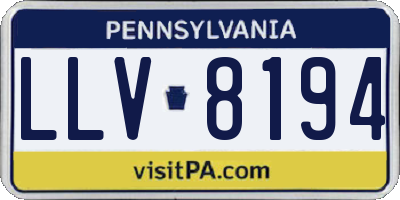 PA license plate LLV8194