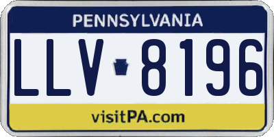 PA license plate LLV8196