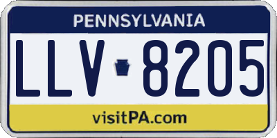 PA license plate LLV8205