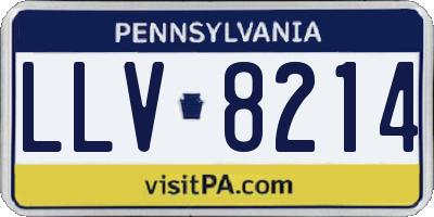 PA license plate LLV8214