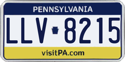 PA license plate LLV8215