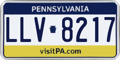 PA license plate LLV8217