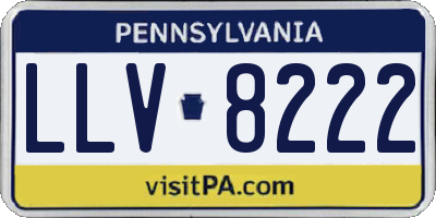 PA license plate LLV8222
