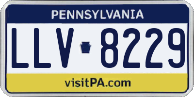 PA license plate LLV8229
