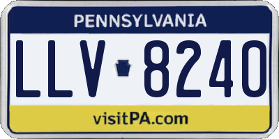 PA license plate LLV8240