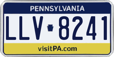 PA license plate LLV8241